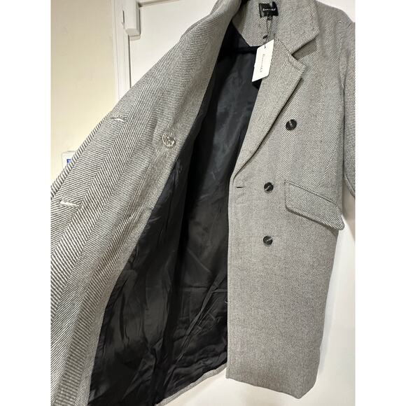 Line and Dot Paola Coat Heather Grey Wool Blend Size Small NWT Button Closure - Picture 9 of 16